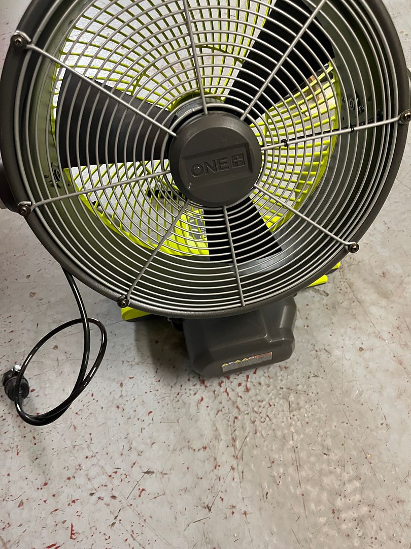 Ryobi 18V Cordless Hybrid WHISPER SERIES 12 in. Misting Air Cannon Fan (Tool Only) PCL850B Q469X29