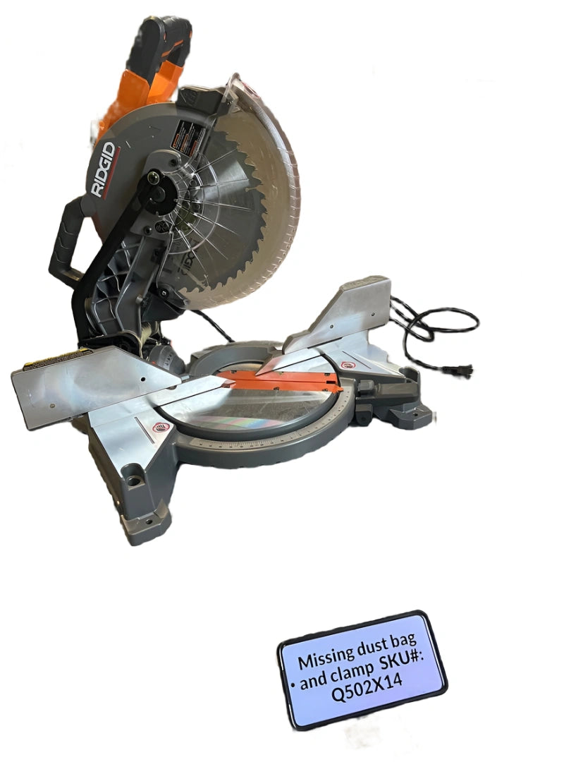 NO CLAMP OR BAG Ridgid 15 Amp 10 in. Corded Dual Bevel Miter Saw with LED Cut Line Indicator R4113
