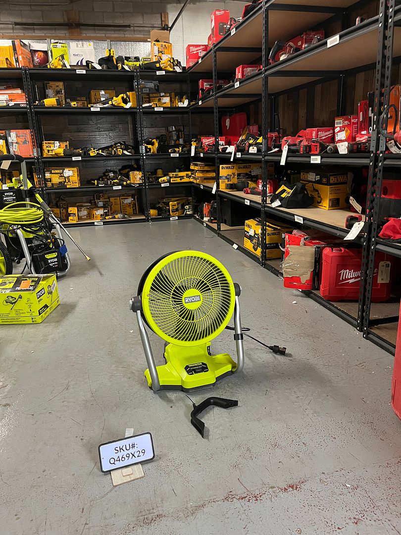 Ryobi 18V Cordless Hybrid WHISPER SERIES 12 in. Misting Air Cannon Fan (Tool Only) PCL850B