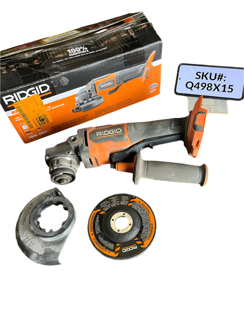 USED Ridgid 18V Brushless 4-1/2 in. Paddle Switch Angle Grinder (Tool Only) R86047B