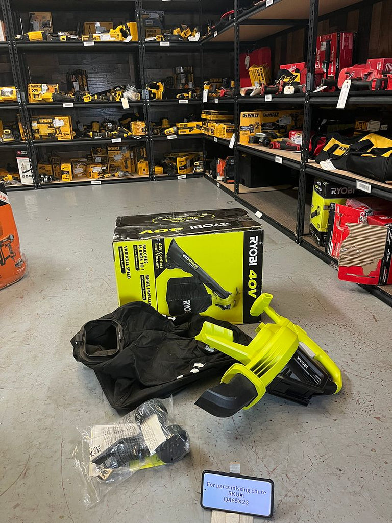 NO CHUTE TUBE Ryobi 40V Vac Attack Leaf Vacuum Mulcher Tool Only RY40405BTL Spend Less Store