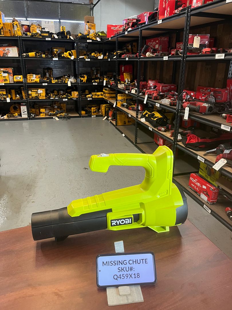 MISSING CHUTE TUBE Ryobi 18V 100 MPH 350 CFM Variable-Speed Jet Fan Leaf Blower (Tool Only)