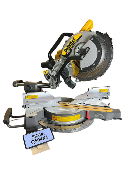 USED NO CLAMP Dewalt 60V 12 in. Cordless Sliding Miter Saw (Tool Only) DCS781B