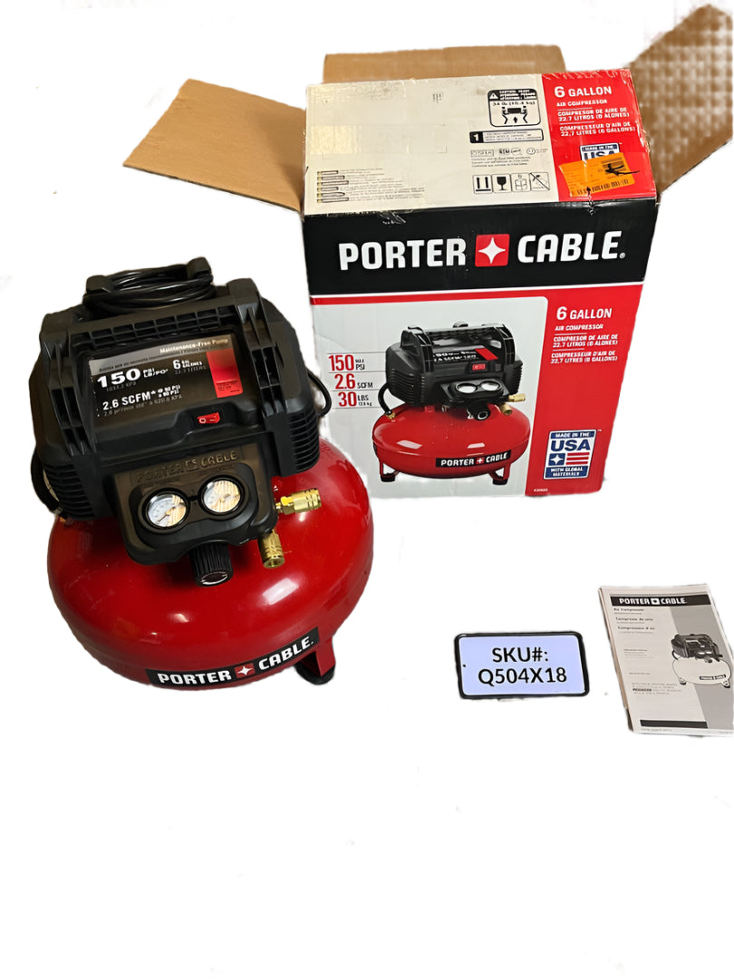 Porter Cable 6 Gallon 150 PSI Portable Electric Pancake Air Compressor C2002