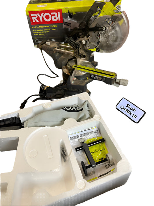USED Ryobi 10 Amp Corded 7-1/4 in. Compound Sliding Miter Saw TSS702