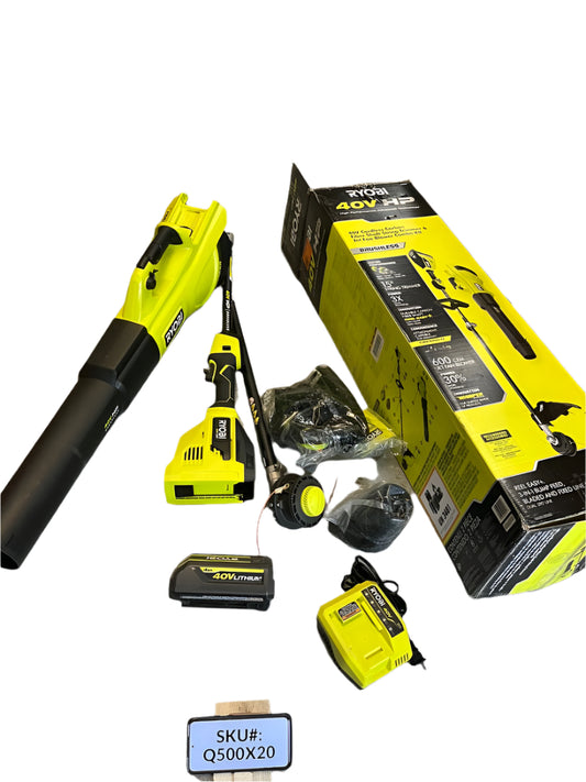 USED BATTERY Ryobi 40V HP 600 CFM 155 MPH Blower & String Trimmer Kit ONE USED 4Ah Battery RY40960