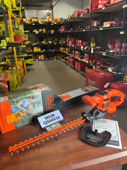 USED Black & Decker 17 in. 3.2 Amp Corded Dual Action Electric Hedge Trimmer BEHT150 Q504X16