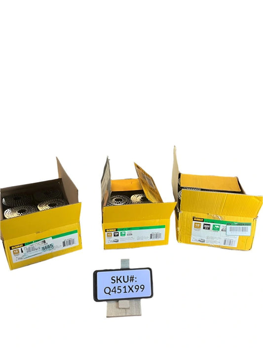 Dewalt 3 Boxes 15 Coil Siding Nails Mixed Lot 2 IN 1 3/4 IN .08 See Photo
