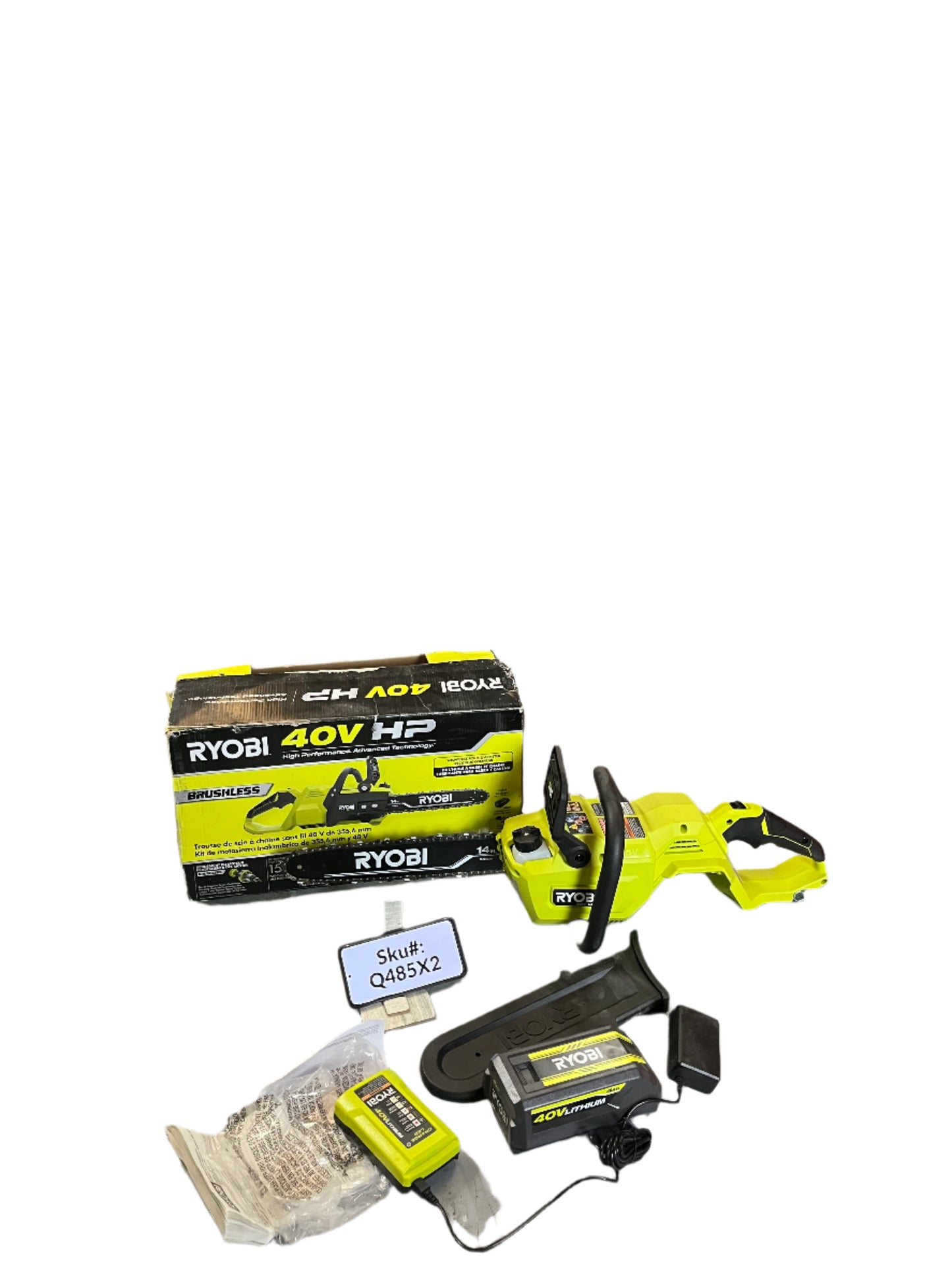 Ryobi 40V HP 14 in. Battery Chainsaw Kit ONE 4Ah Battery & Charger RY405100 Q485X2