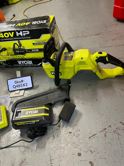 Ryobi 40V HP 14 in. Battery Chainsaw Kit ONE 4Ah Battery & Charger RY405100 Q485X2