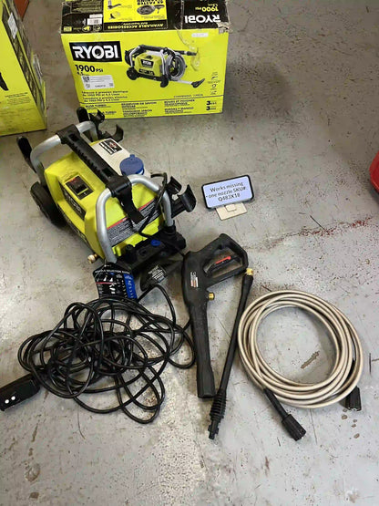 TURBO & SOAP NOZZLE ONLY USED Ryobi 1900 PSI 1.2 GPM Cold Water Wheeled Corded Pressure Washer RY1419MT Q483X18