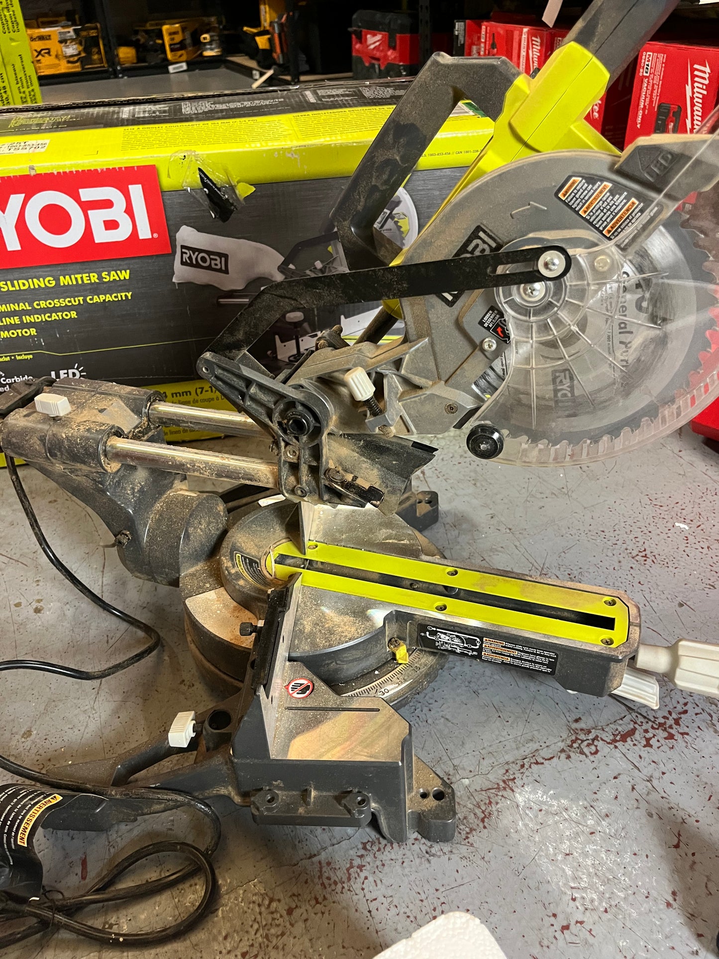 USED Ryobi 10 Amp Corded 7-1/4 in. Compound Sliding Miter Saw TSS702 Q490X10