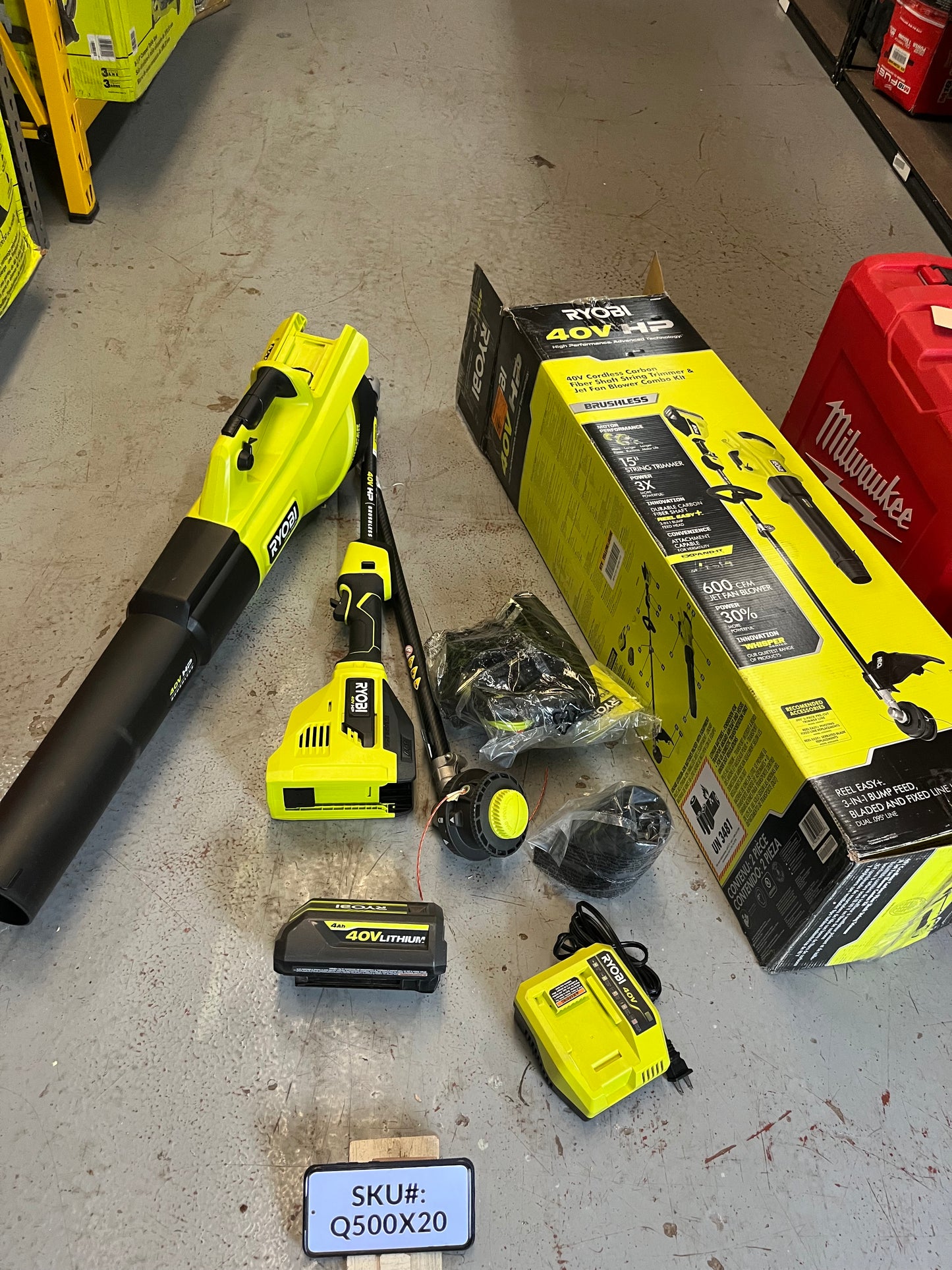 USED BATTERY Ryobi 40V HP 600 CFM 155 MPH Blower & String Trimmer Kit ONE USED 4Ah Battery RY40960 Q500X20
