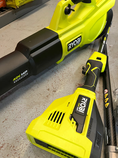 USED BATTERY Ryobi 40V HP 600 CFM 155 MPH Blower & String Trimmer Kit ONE USED 4Ah Battery RY40960 Q500X20