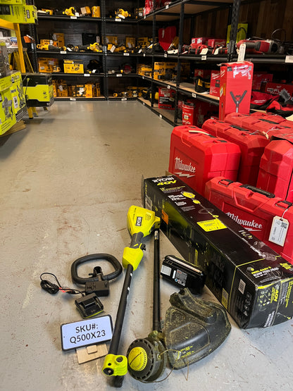 USED Ryobi 40V 15 in. Expand-It Attachment Capable String Trimmer Kit 4Ah Battery & Charger RY40ST01K Q500X23