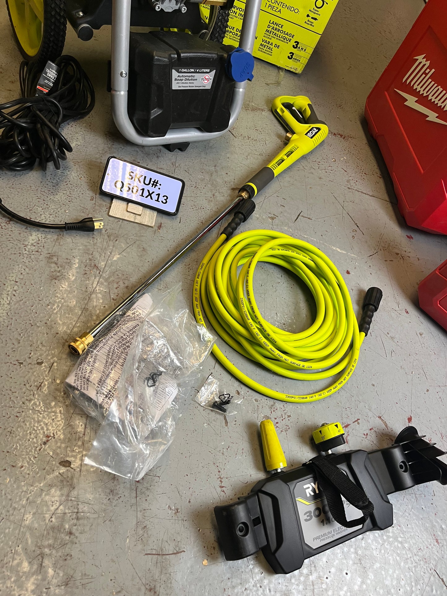 Ryobi 3000 PSI 1.1 GPM Cold Water Electric Pressure Washer RY143011 Q501X13
