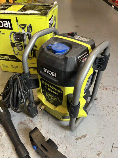 NO TURBO NOZZLE USED Ryobi 2000 PSI 1.2 GPM Cold Water Corded Pressure Washer RY142022 Q503X11