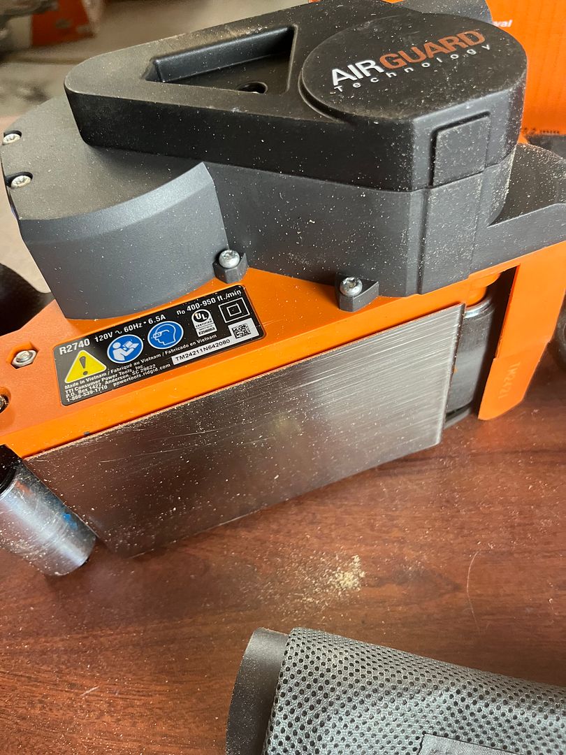 NO SANDPAPER Ridgid 6.5 Amp Corded 3 in. x 18 in. Variable Speed Belt Sander R27401 Q461X42