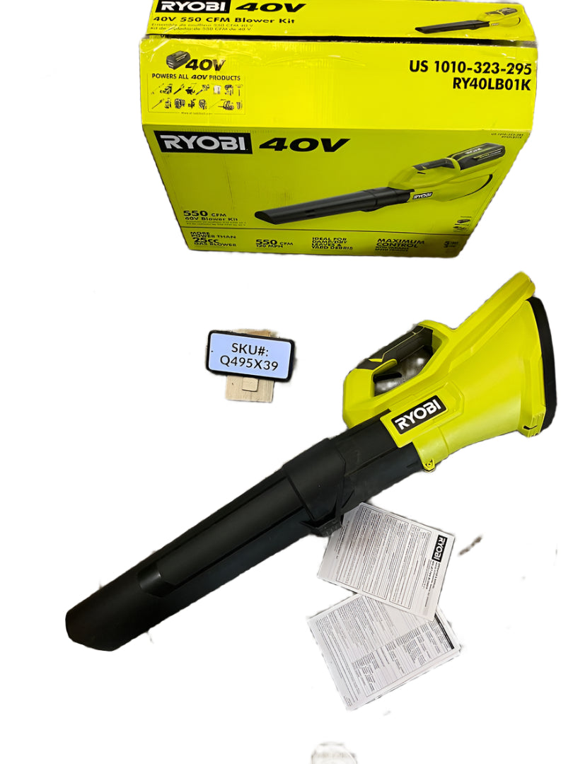 USED Ryobi 40V 120 MPH 550 CFM Cordless Battery Leaf Blower (Tool Only) RY40LB01B