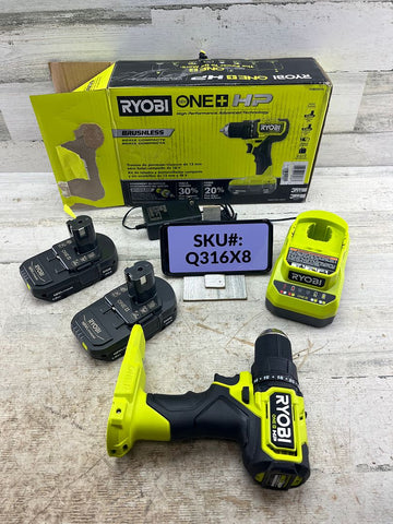 Ryobi 18V HP Compact 1/2 in. Drill Kit Two 1.5Ah Batteries Charger & Bag
