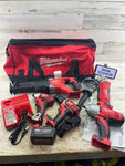Milwaukee M18 18V 5-Tool Kit Impact Wrench Driver Sawzall Grinder Drill ONE 5Ah Battery