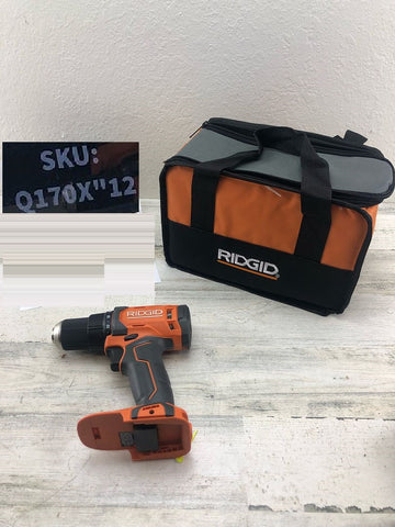 Ridgid 18V 1/2 in. Drill/Driver (Tool Only) Canvas Tool Bag Included Q170X"12