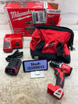 Milwaukee M18 18V Brushless 1/2 in. Compact Drill Kit One 2Ah Battery Charger & Bag