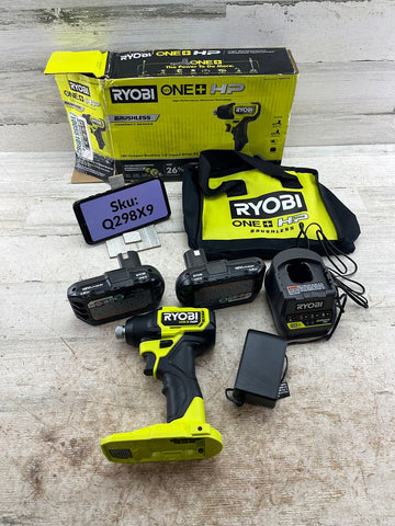 Ryobi 18V HP Impact Driver Kit Two 1.5Ah Batteries Charger & Bag