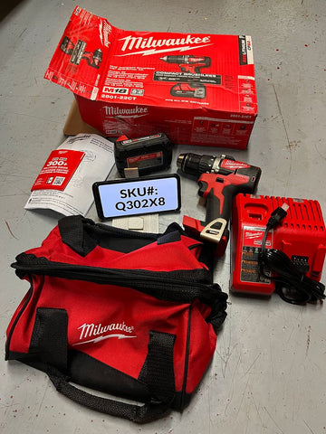 Milwaukee M18 18V Brushless Compact Drill Kit One 2Ah Battery Charger & Bag