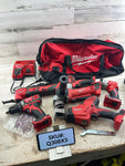 Milwaukee M18 18V 6 Tool Combo Grinder Multi-Tool Hackzall Drill Impact Driver Light (Tools Only)